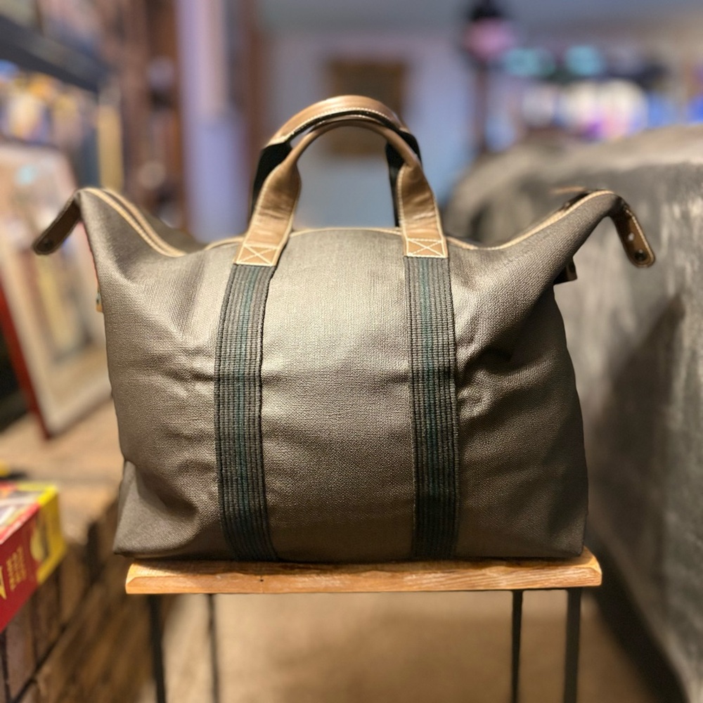 Authentic Vintage Dunhill Herringbone Canvas & Leather Boston Bag - Picture 8 of 8